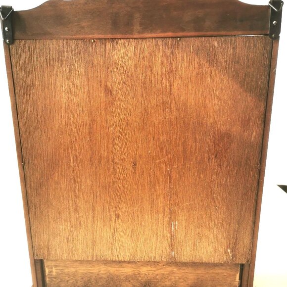 1960s Mini Curio Wood Cabinet Spice Rack Display Mesh Vintage Figurines Included - Picture 3 of 8